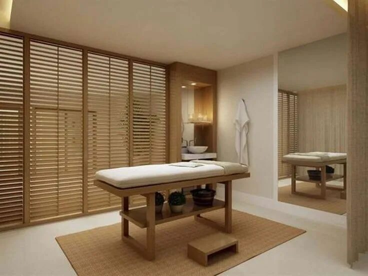 Японский массажный салон. Комната для массажа. Интерьер массажного кабинета. Массажный кабинет в японском стиле. Интерьер спа кабинета.