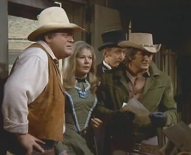 Michael Landon, Dan Blocker, and Loretta Swit in Bonanza.