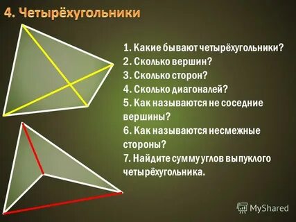 Четырехугольник вершины стороны