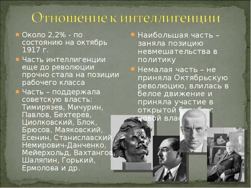 Власть и интеллигенция. Интеллигенция 1917. Интеллигенция в революции 1917. Презентация интеллигенция и революция. Революции и русская интеллигенция