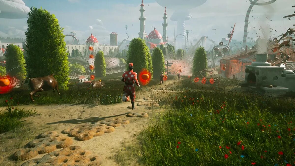 Atomic heart деревня. Атомик харт скриншоты. atomic heart пейзажи. ежх 7 atomic heart. atomic heart скриншоты из игры.
