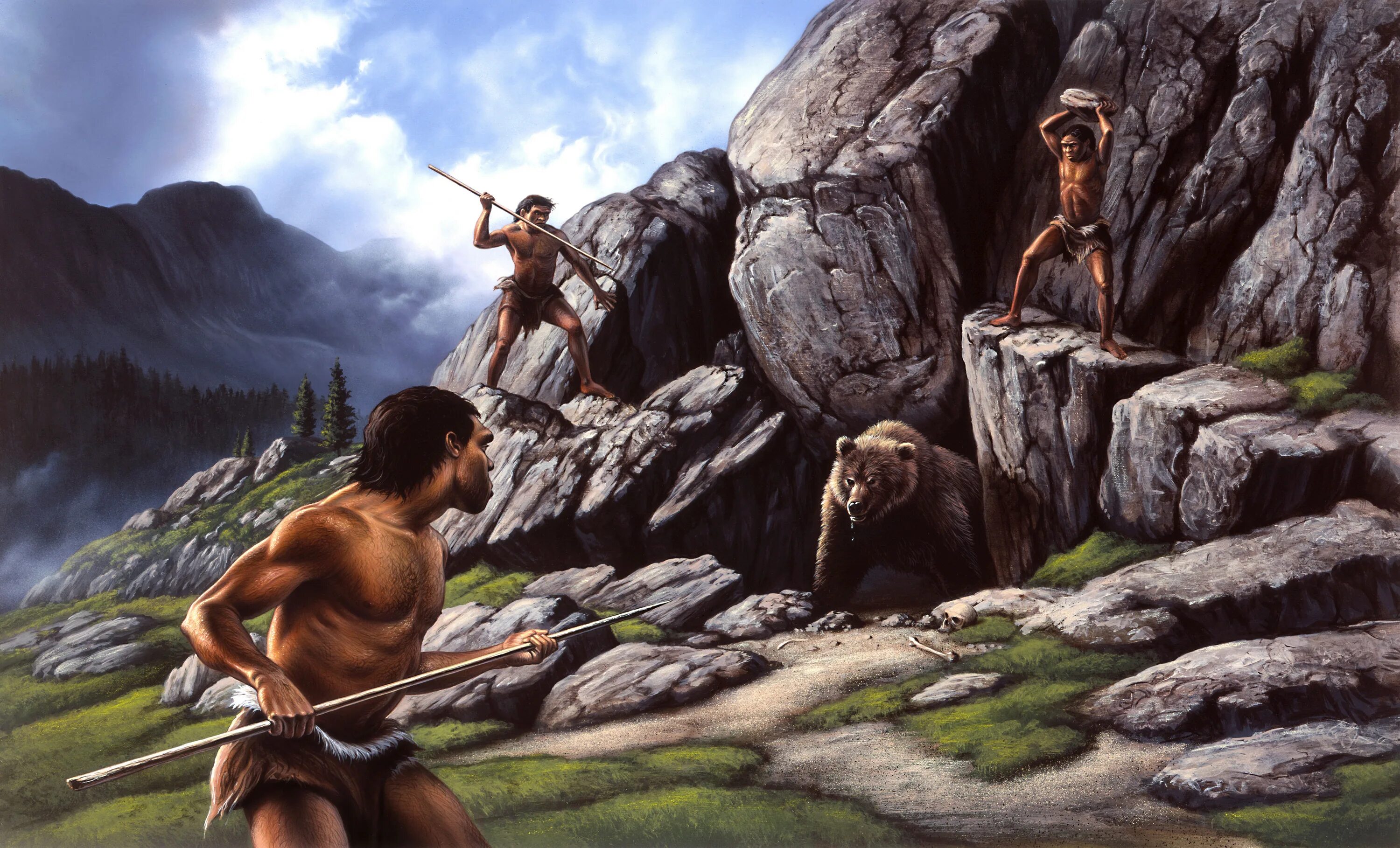 Первобытные л. Охота неандертальцев. Неандерталец охотник. Первобытный пещерный человек первобытный пещерный человек. Древние люди неандертальцы охота.