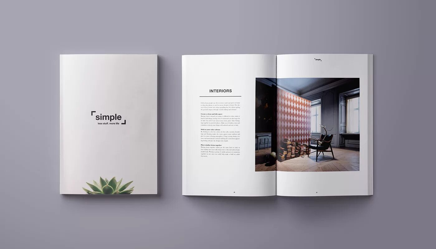 Simple magazine. Интерьерные визитки. Бриф книжка Симпл интерьер.