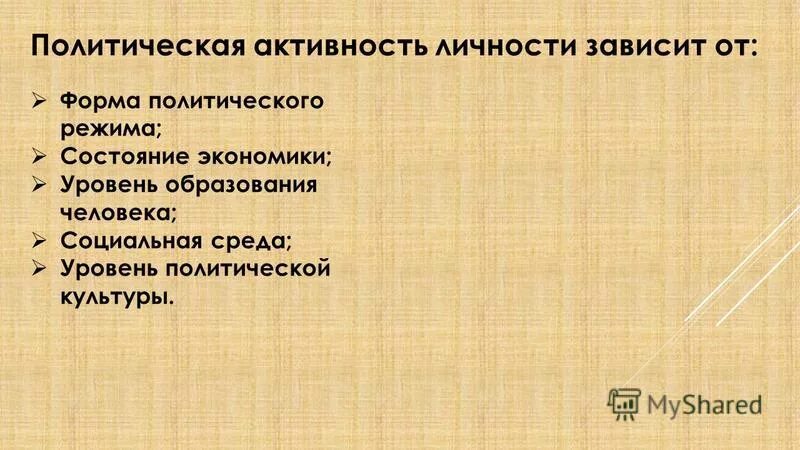 Степень политической активности