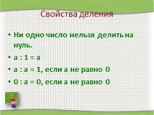 Свойства делимого