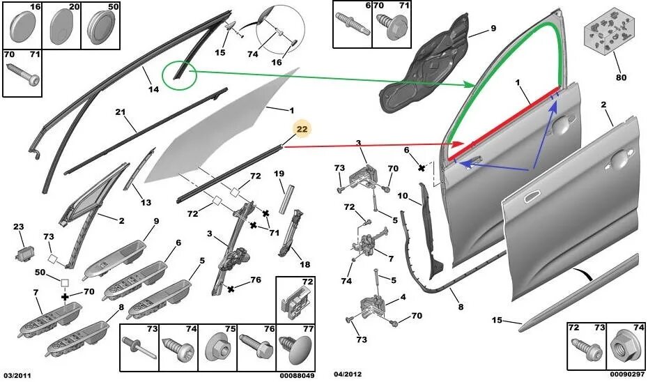 Уплотнитель стекла двери Ситроен с4. Клипсы уплотнителя передней двери Ситроен с4. Дверь Ситроен с4. Схема двери Ситроен с4.