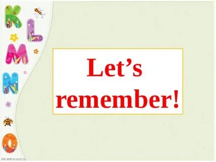 Lets remember