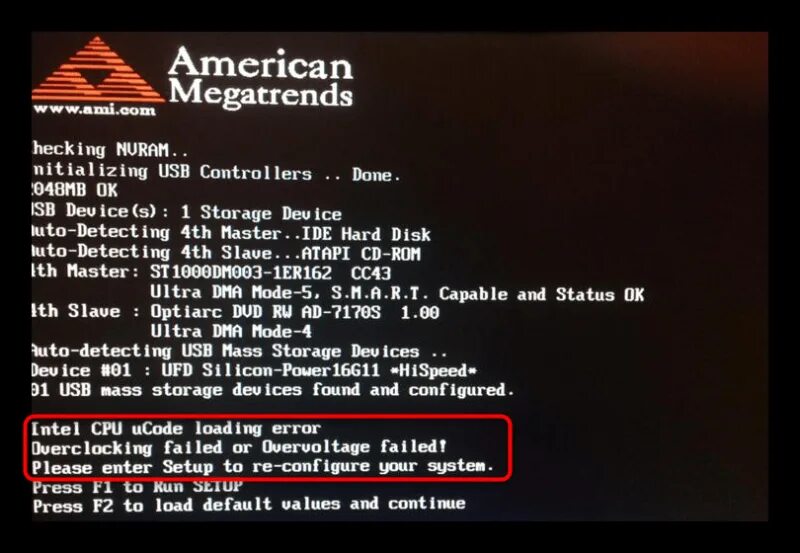 Ошибка american megatrends. Ошибка american megatrends