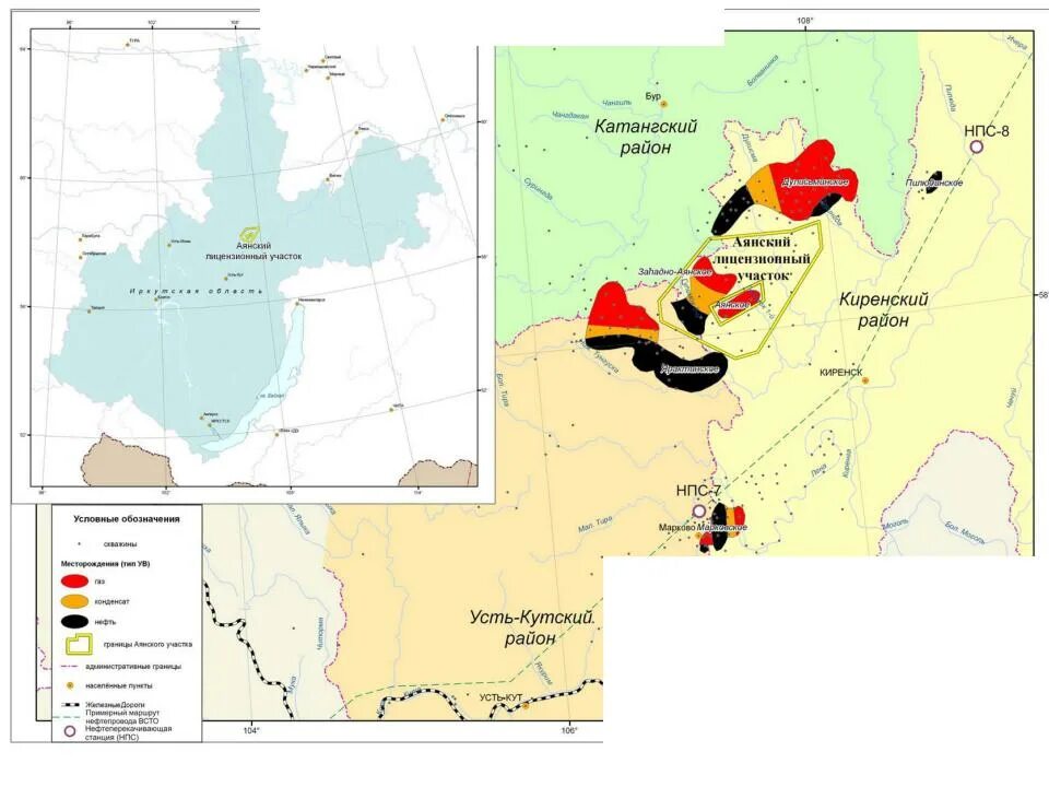 Иркутская месторождение карта