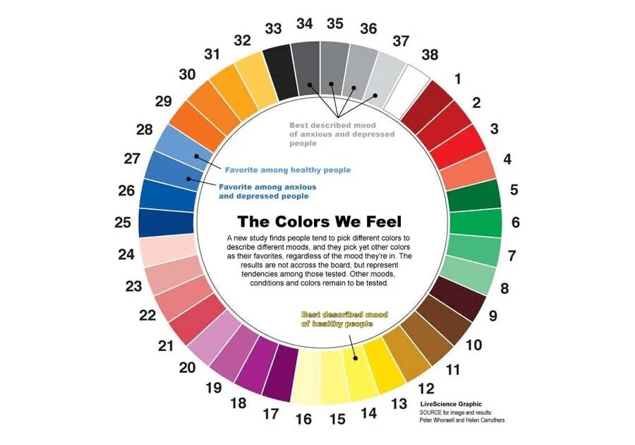 Какие цвета предпочитают люди. Предпочитаемые цвета. Диаграмма совместимости цветов. Какие оттенки предпочитают люди?.