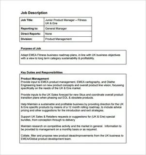 Managers job description