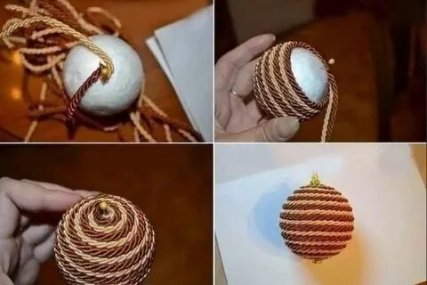 Елочные игрушки из ниток своими руками