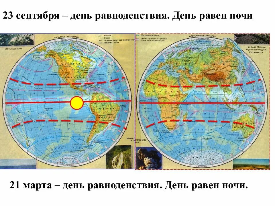 Летом северное полушарие получает тепла. Положение солнца в Зените. Дни равноденствия география 5 класс. День равноденствия на карте.