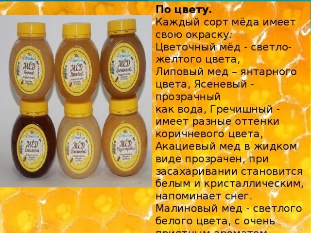 Цвет меда таблица цветов с названиями Картинки СОРТА МЕДА КАКИЕ БЫВАЮТ