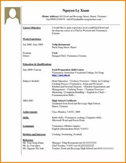 Cv for jobs experience