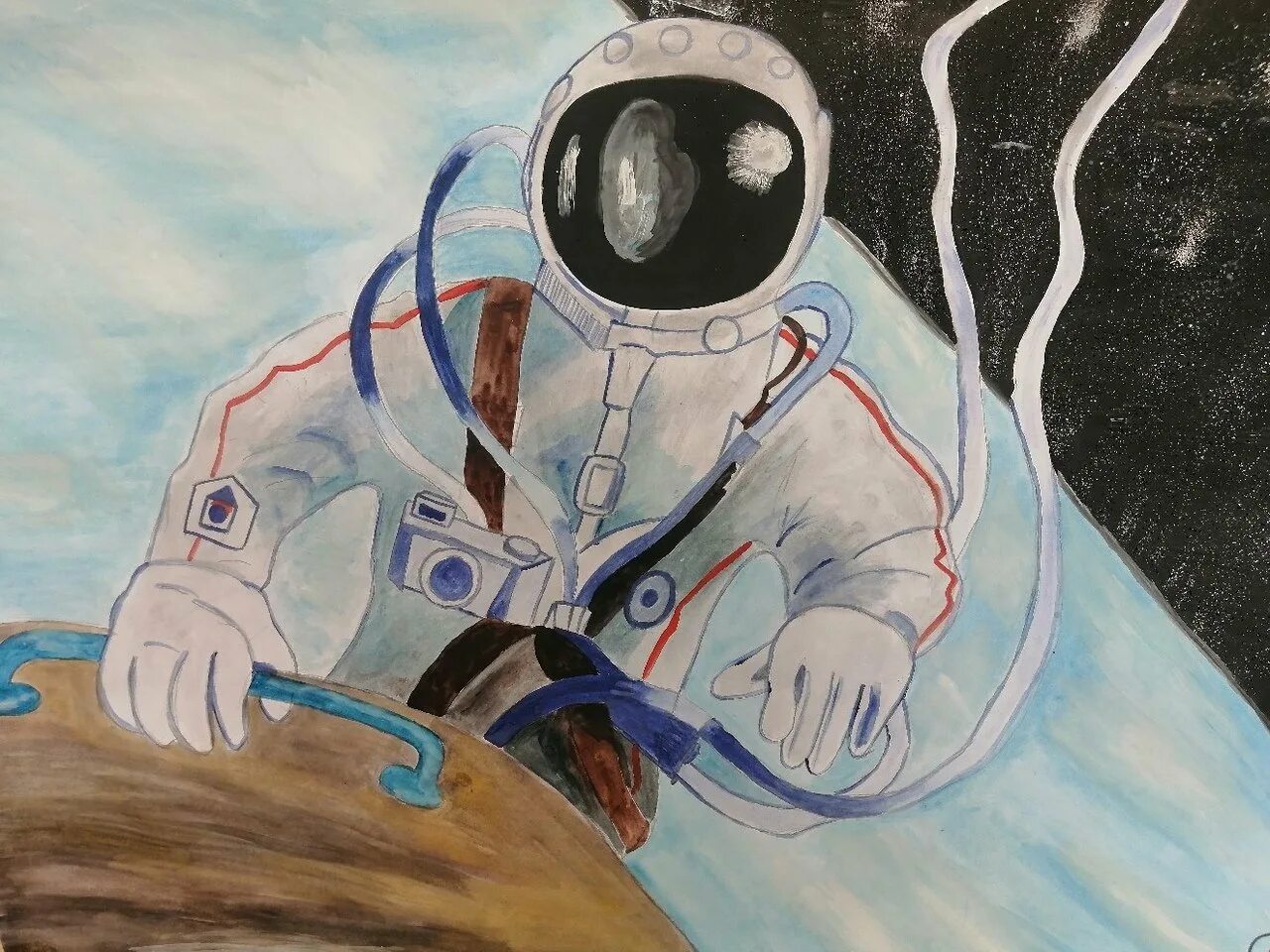 Посвященный первому полету человека в космос. 12 Апреля день космонавтики. Рисунок ко Дню космонавтики. Картина космонавт. День космонавтики арт.