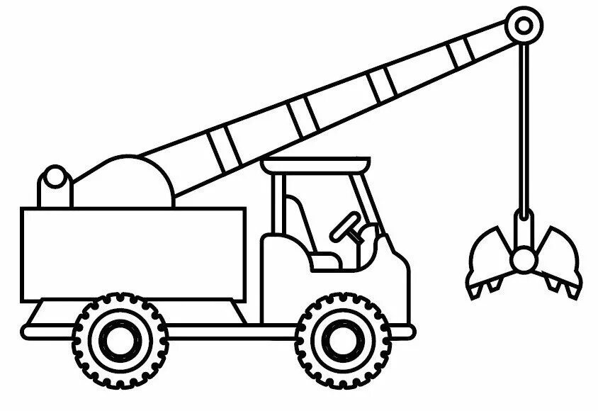 Автокран раскраска для детей распечатать crane truck towing and carrying cars coloring sheet for children Truck coloring