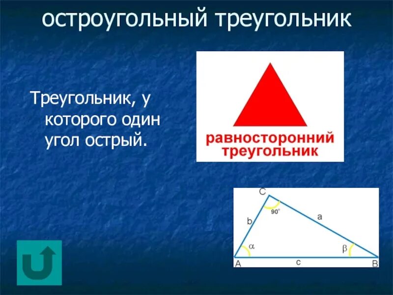 В остроугольном треугольнике есть прямой угол