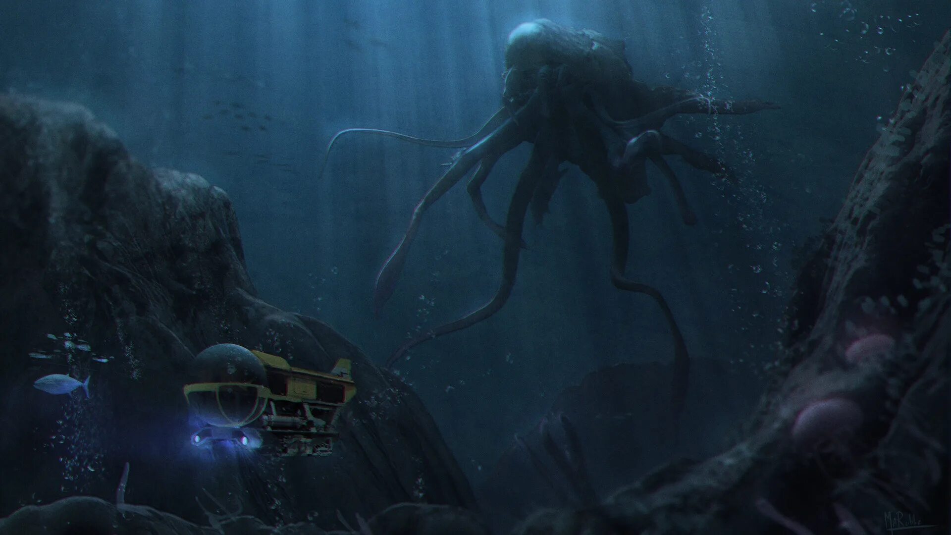 Твари из бездны фильм 1996. Талассофобия лавкрафт. Глубже тварь. Bloop монстр кит. Монстры антарктиды нинген.