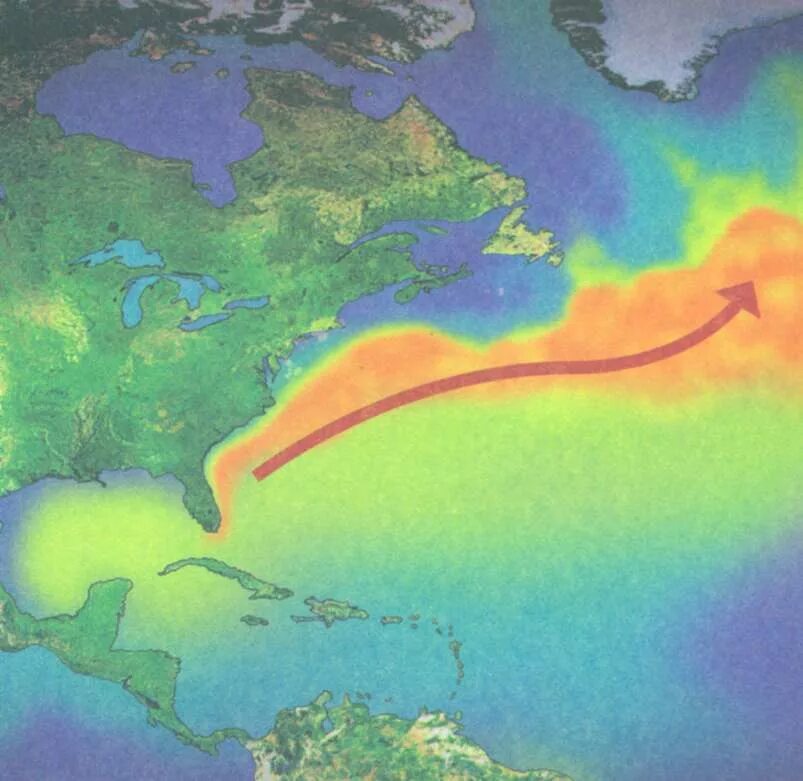 Морское течение гольфстрим. Гольфстрим в Атлантическом океане. Атлантика течение Гольфстрим. Гольфстрим Северная Америка. Гольфстрим течение.