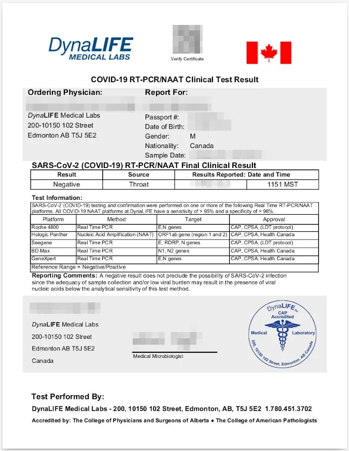 PCR Test Thailand. PCR Results. PCR Test for Covid 19. Test Results.