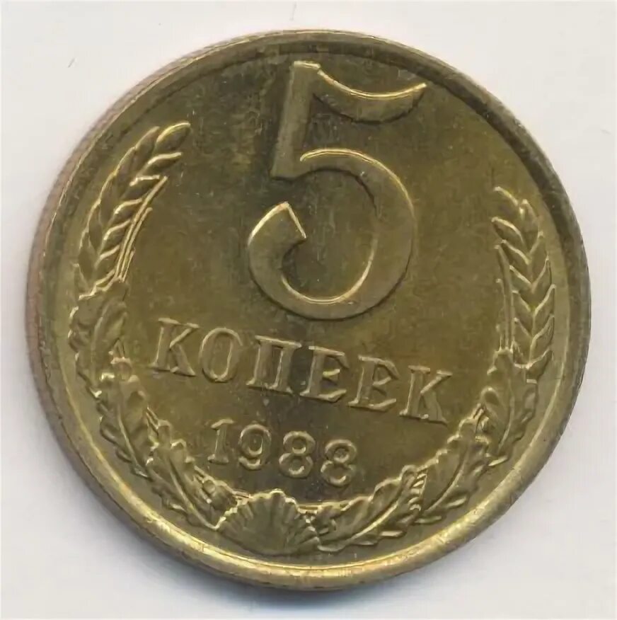 Монета 5 копеек 1988. Монета 5 копеек 1988