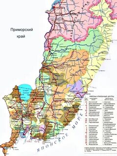 Карта автомобильных дорог приморского края