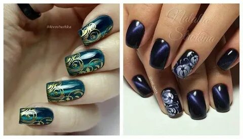 Рисунки кошачьим глазом на ногтях