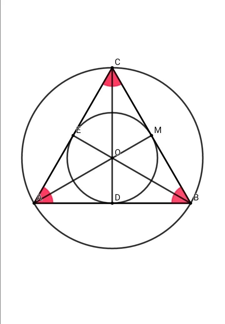 Равносторонний треугольник вписанный в окружность. Центр вписанной окружности равностороннего треугольника. Правильный треугольник вписанный в окружность. Равносторонний треугольник описанная окружность.