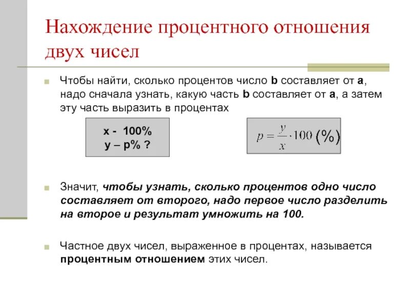 Как определить сколько процентов