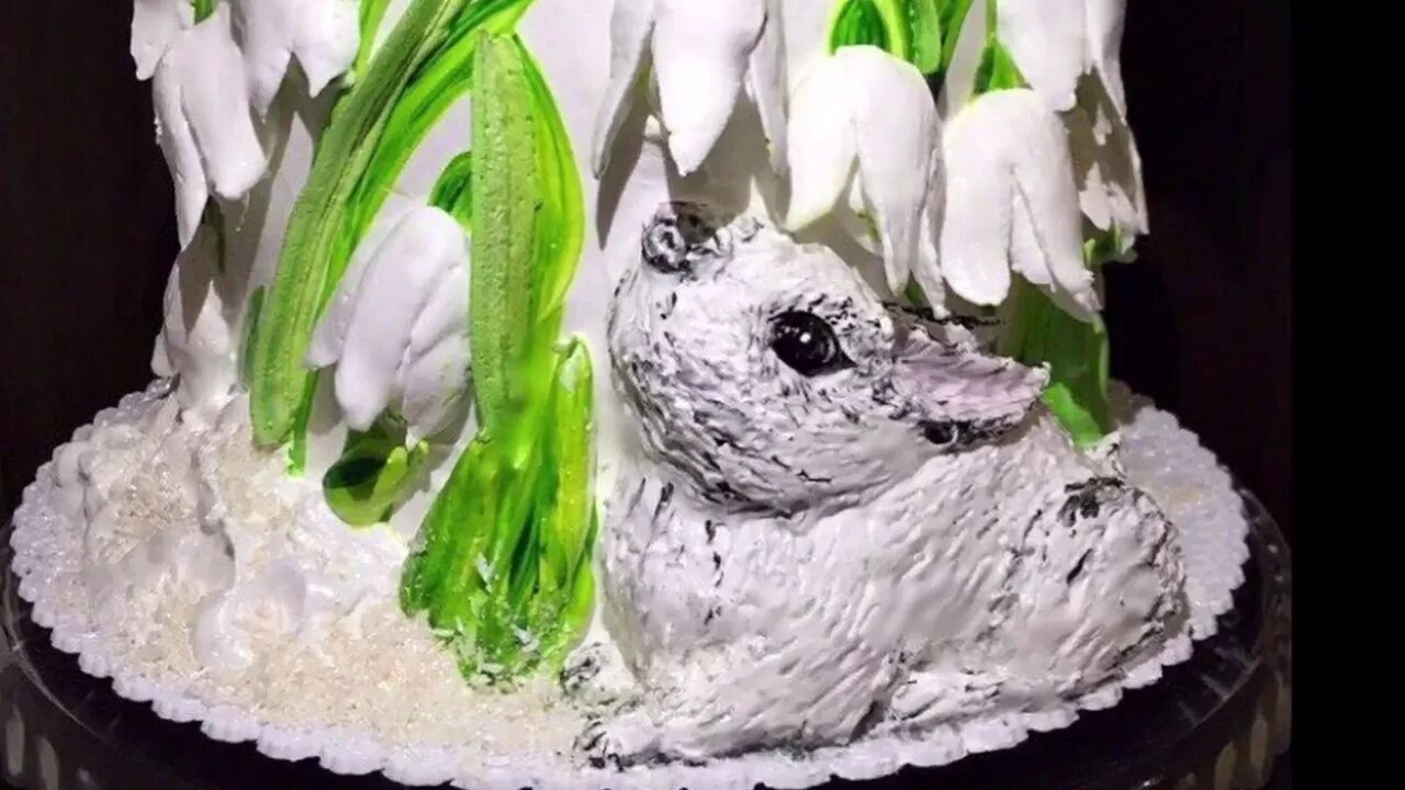Торт с подснежниками. Торт с подснежниками из крема. кремовый подснежники торт.