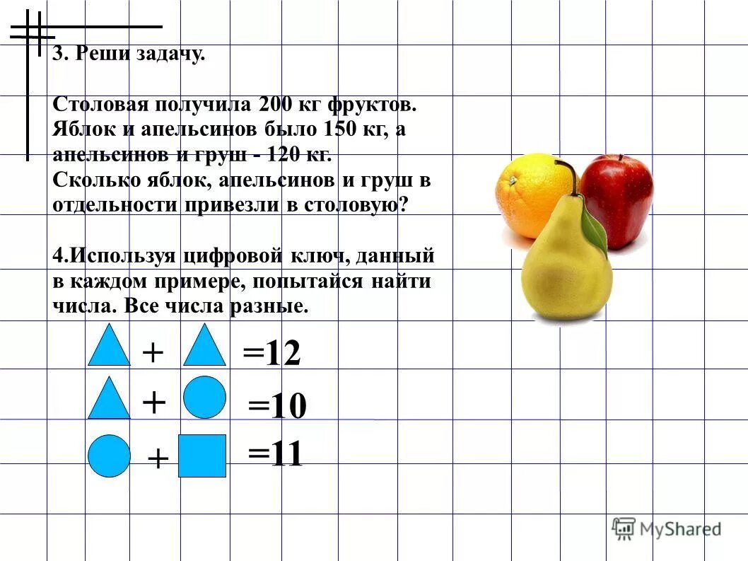 В трех корзинах 56 кг. Задачи с фруктами. Задача с фруктами с решением. Математические задачи с фруктами. Логическая задача с фруктами.