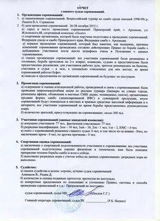 Спортивные соревнования отчет