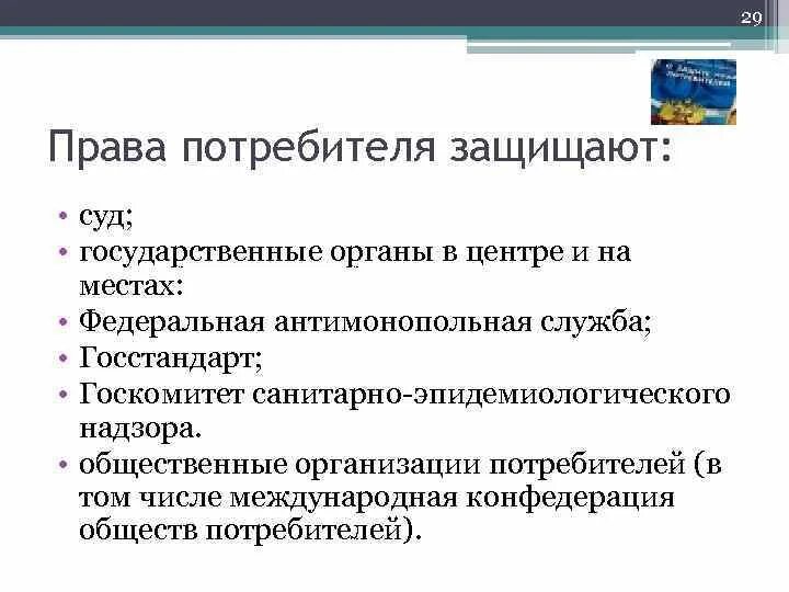 Органы, осуществляющие защиту прав потребителей. Какие органы осуществляют защиту прав потребителей.