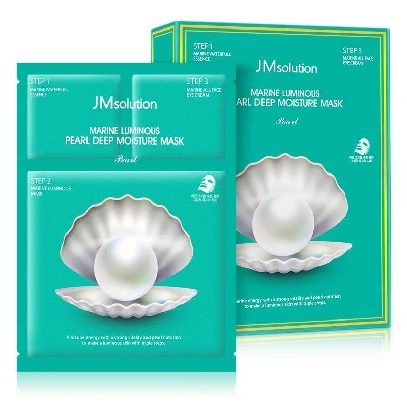 Трёхшаговый увлажняющий набор с жемчугом JMSOLUTION Marine Luminous Pearl Deep Moisture Mask. Маска JMSOLUTION Marine Luminous. JMSOLUTION Marine Luminous Pearl Deep Moisture Mask 1 шт.. Маска для лица JMSOLUTION Marine Luminous Pearl Deep.