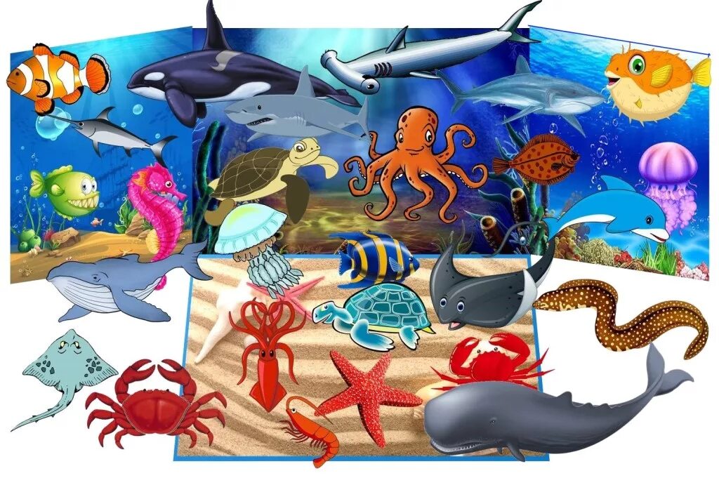 Подводный мир детского сада. Морские обитатели для детей. Обитатели моря для детей. Морские обитате дл ядетец. Подводный мир для дошкольников.