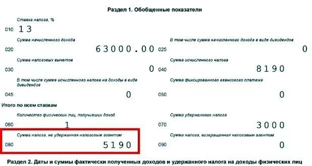 Сумма налога по первому сроку. Сумма налога не удержанная налоговым. Что такое неудержанный налог НДФЛ. 6 НДФЛ 080 строка. Пояснение 6 НДФЛ.