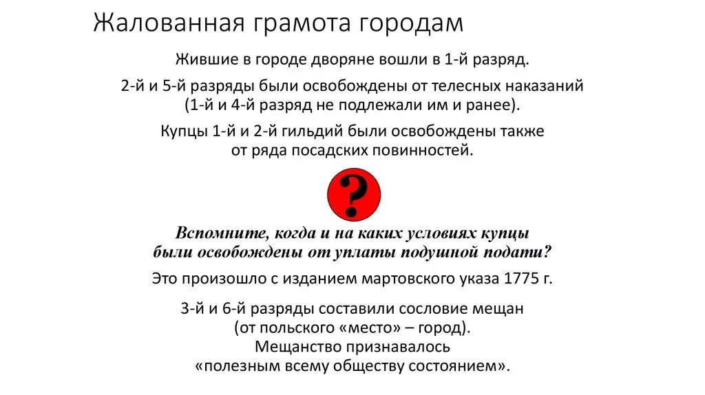 Верное утверждение о жалованной грамоте городам. Жалованная грамота городам. От уплаты подушной подати освобождались. Наказание жалованной грамоты. Купцы были освобождены от подушной подати.