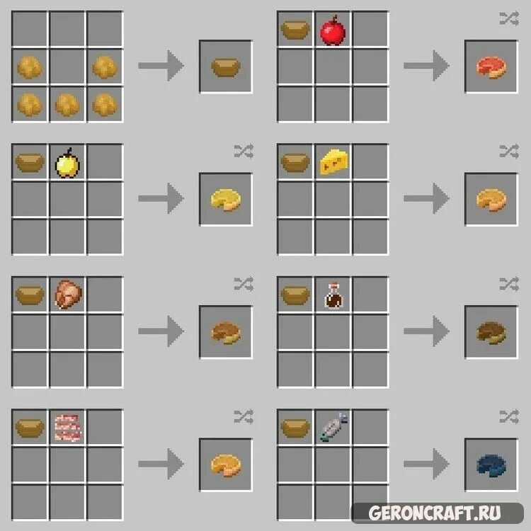 Рецепты еды в майнкрафте. 16. 1. 1. 2.