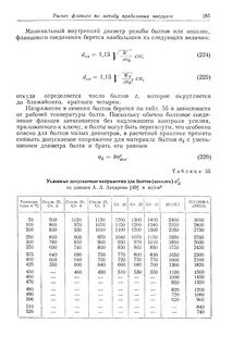 Величина допускаемых напряжений