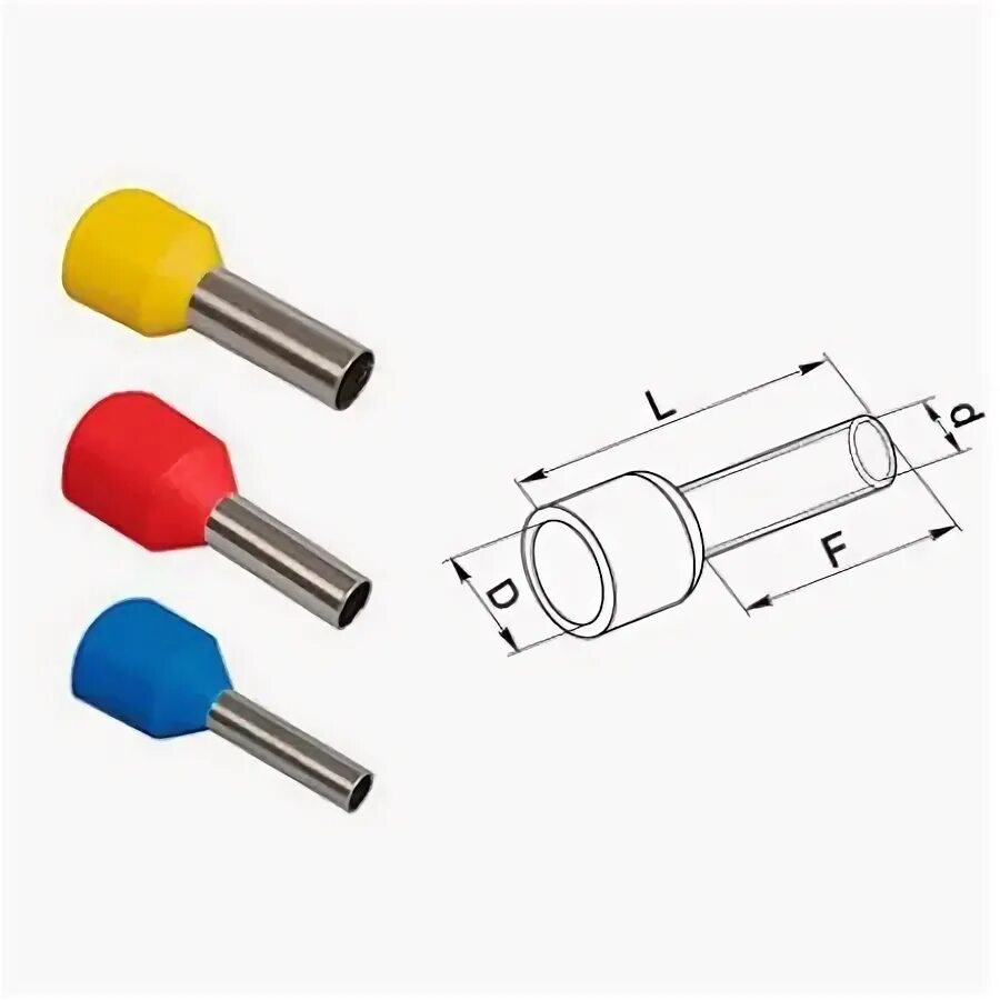 Нги2 0. 0-10 с изолированным фланцем (100шт) желтый иэк. Наконечник-гильза е2508 2,5мм2. Наконечник-гильза е1508 1,5мм2 с изолированным фланцем (100шт) tdm. Наконечник-гильза 10мм с изолир.