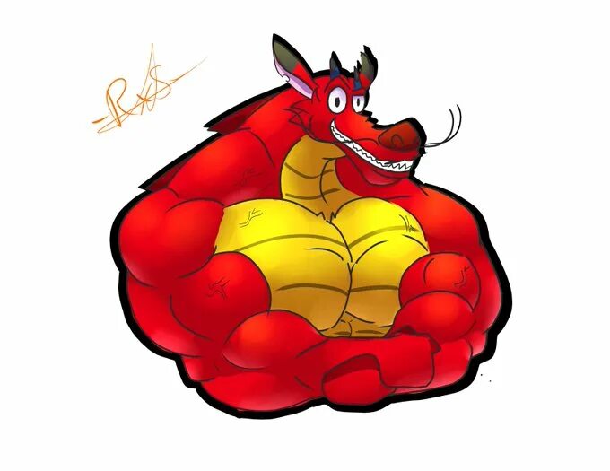 Dragon Mushu muscle growth. Мускулистый дракон. Толстый качок дракон.