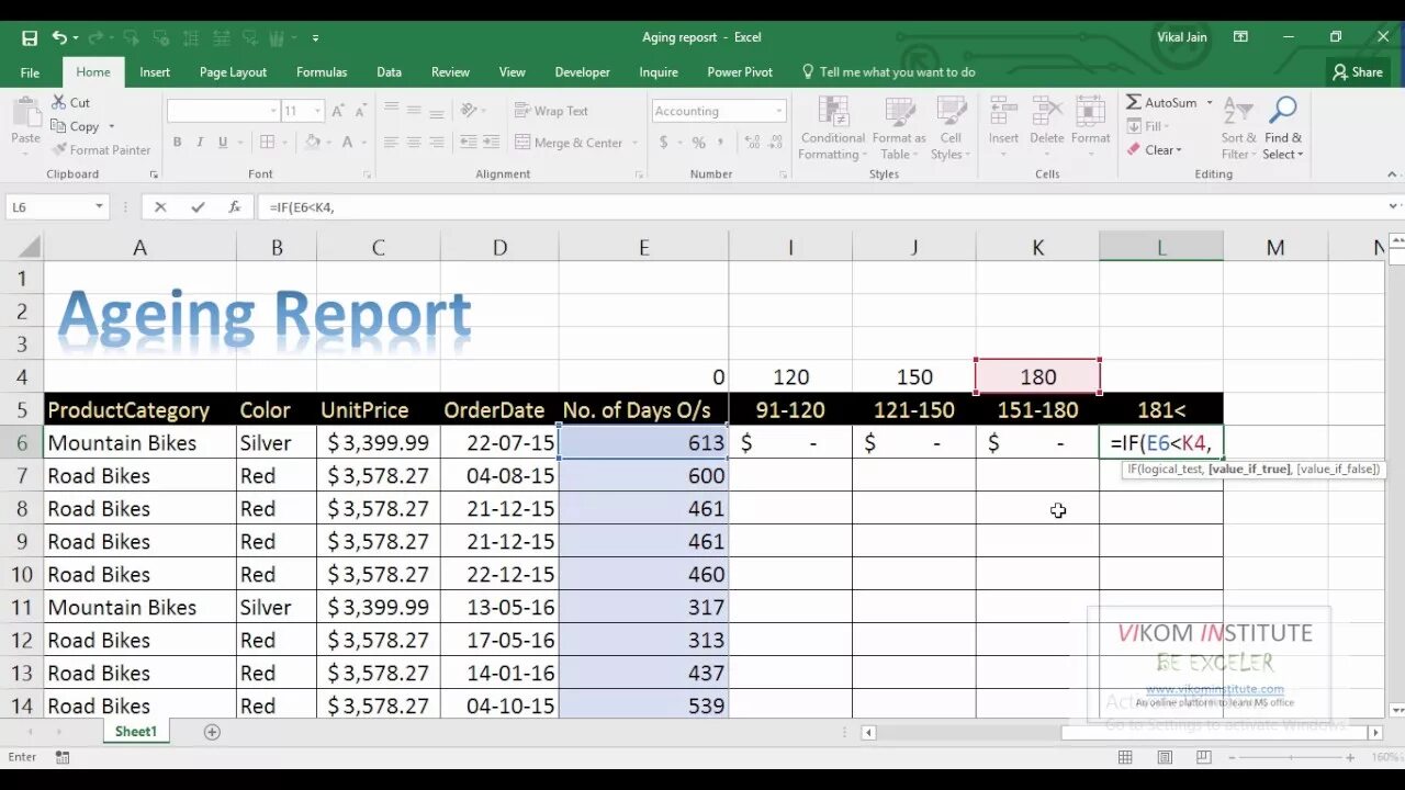 Aging Report. Aging Analysis. Amazing excel for freelancers. Ageing report