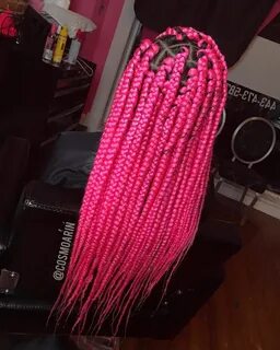 Pink box braids Pink box braids, Box braids styling, Colored