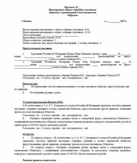 Решение общего собрания участников это