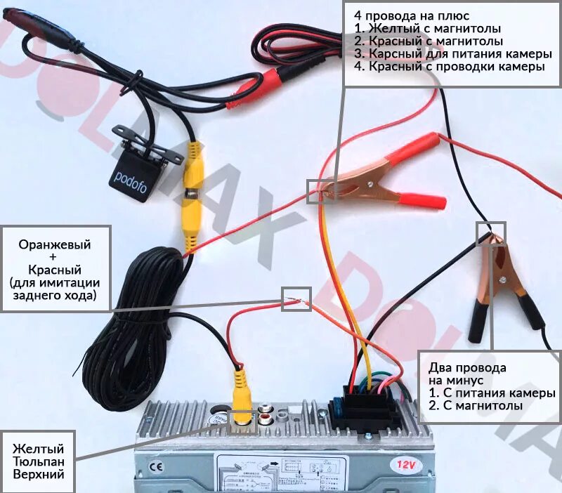 Как подключить андроид магнитолу автомобиля. Схема подключения камеры заднего хода 2дин.
