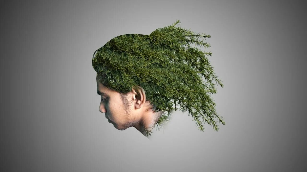 Photoshop tutorial. Photoshop project. трава для фотошопа. creative photoshop projects. фотошоп человек в профиль с лесом.