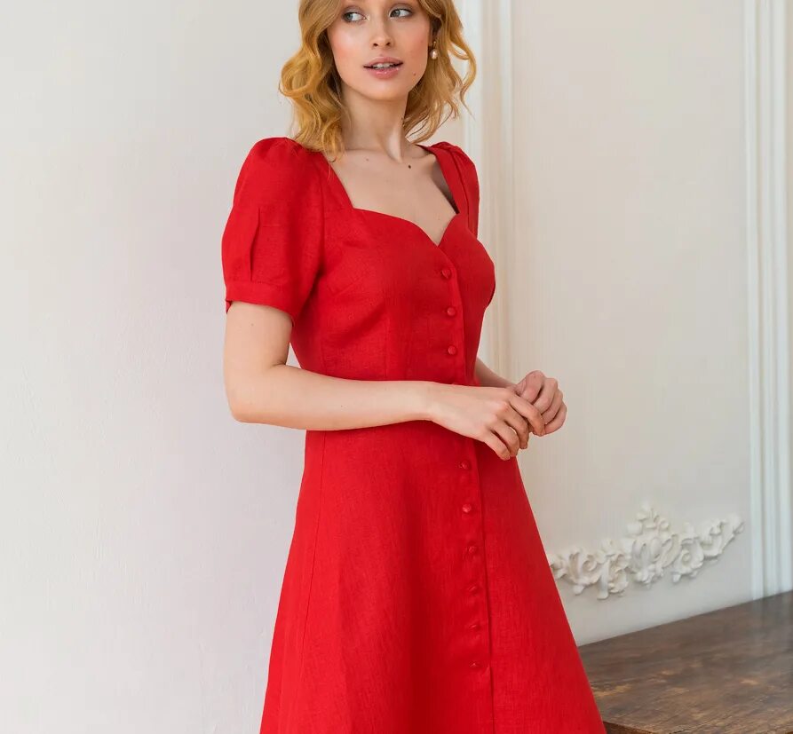 Красное платье из льна. Красное льняное платье. Льняное платье красного цвета. Платье из шитья красное.