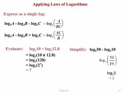 Log b a 1 7