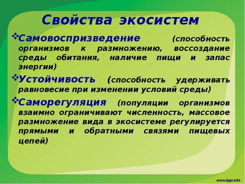 Пример саморегуляции у растений. Характеристика экосистемы. Свойства экосистем. Устойчивость и саморегуляция экосистем. Характеристика биогеоценоза.